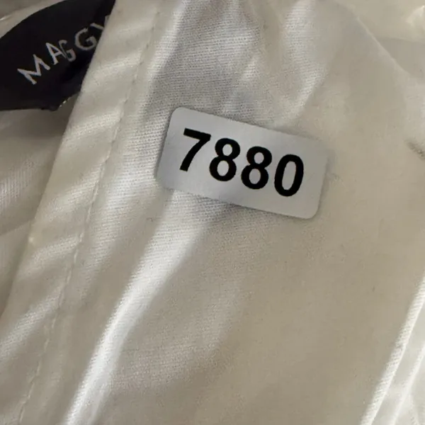Maggy London Ivory White Cotton Halter‎ Midi Dress G5678M Size 10 NWT - Image 15