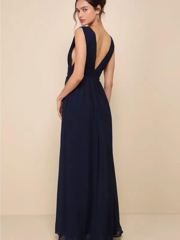 Lulus Heavenly Hues Navy Blue Maxi Dress Size XL - Image 3