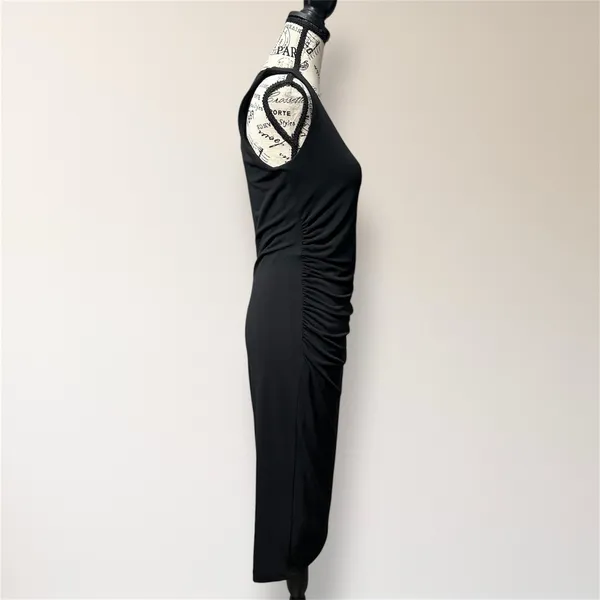Honeylove InnerPower Shaping Midi Dress M Black Ruched Crepe Cocktail Attire NWT - Image 6