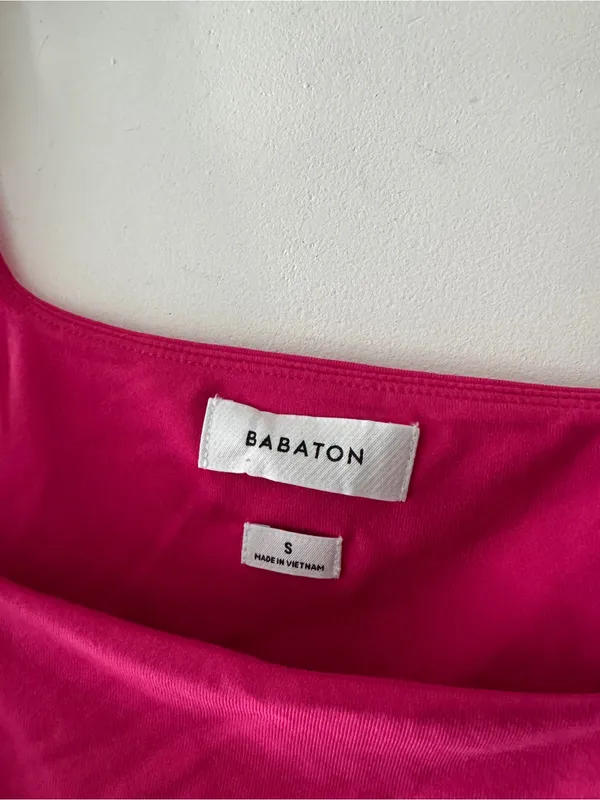 NEW! Babaton Aritzia Pink Countour Squareneck Tee Eros‎ Pink - Image 3