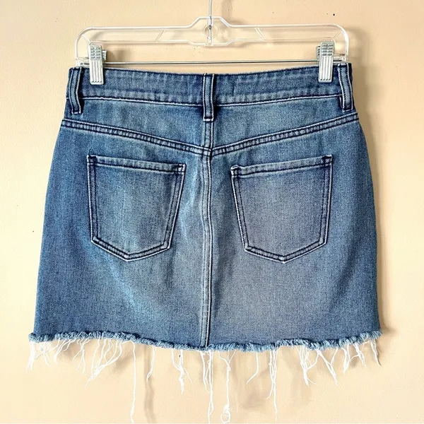 PACSUN | Blue Denim Cut-off Mini Skirt Sz 25 - Image 3