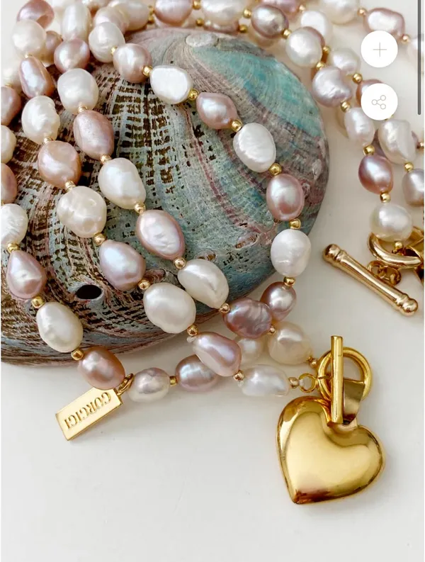 Pearl necklace Gold - Image 2