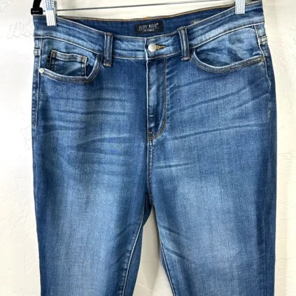 Judy Blue Catch and Release Side Slit Skinny Fit High Rise Dark Wash Denim Jeans - Image 7