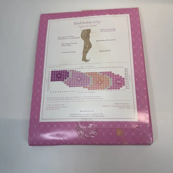 pair of Be Maternity by Ingrid & Isabel Sheer Hosiery‎ in nude, size medium - Image 2