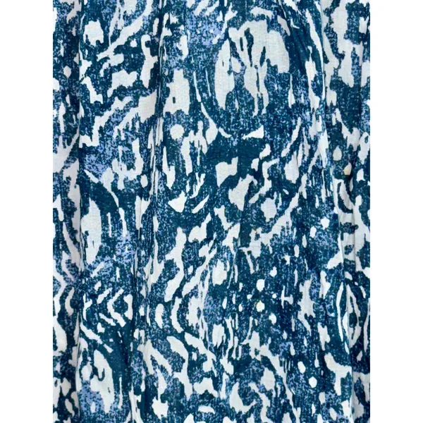 Abercrombie & Fitch Blue White Abstract Tiered Sleeveless Maxi Dress Womens Sz M - Image 9
