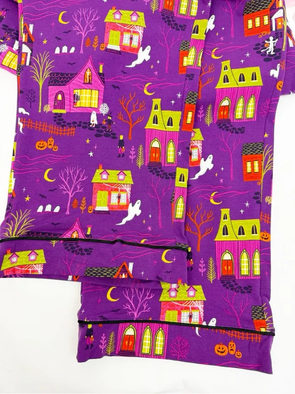 BedHead PJs Spooky Town Halloween Classic Stretch Jersey Pajama Set Full Length - Image 14