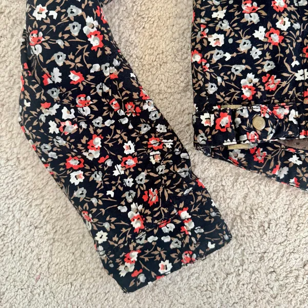 Anthropologie Hei Hei Tinsley Floral Moto Jacket Zip Cropped Fitted Womens Sz 6 - Image 8