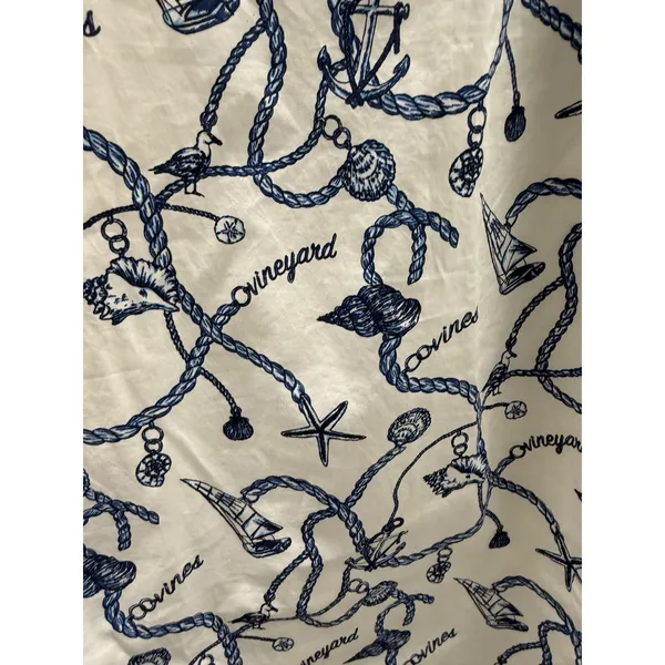 Vineyard Vines Womens White Navy Nautical Rope Shell Print Shift Dress XS‎ - Image 6