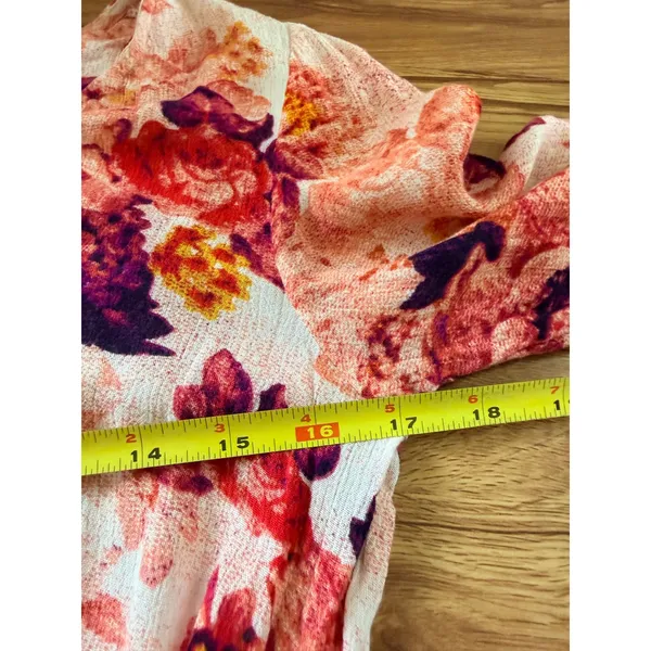 Billabong Pink Floral Boho Romper V-Neck Ruffle Hem Size‎ 6 - Image 7