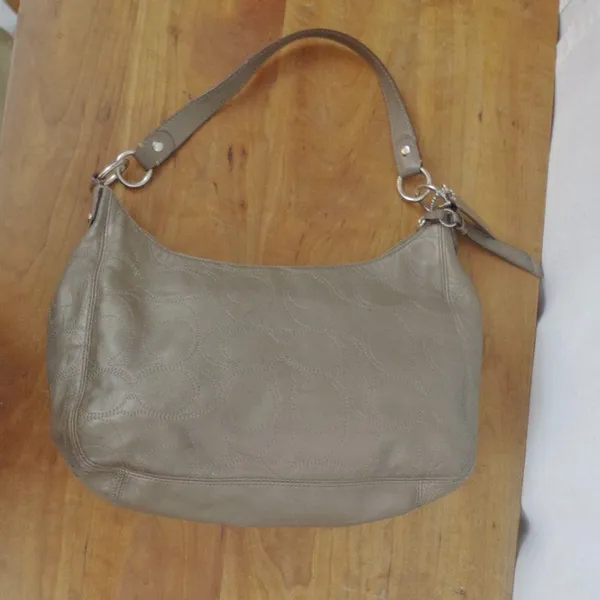 Coach F19415 Metallic Leather Signature Embroidered Shoulder Bag - Image 10