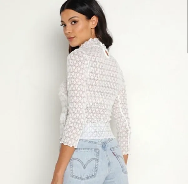 For Love & Lemons Tracy White Lace Blouse - Image 2