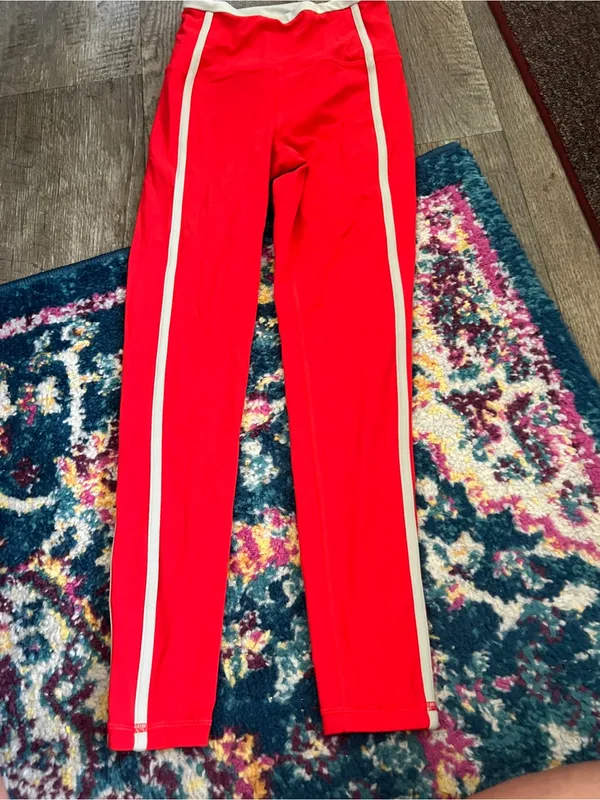Athleta red striped leggings xxs - Image 2