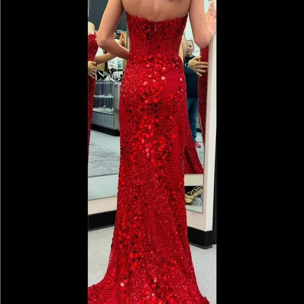 Ashley Lauren Prom Dress, Stunning Red color - Image 2
