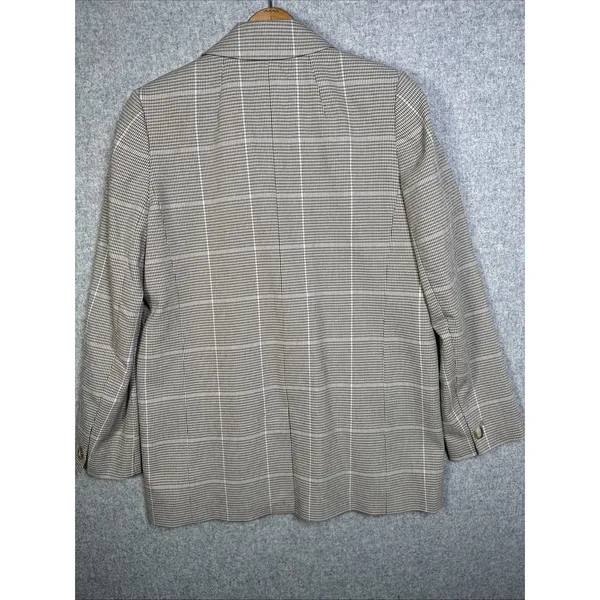 Madewell Womens Small Plaid Double Breasted Blazer Jacket Beige Neutral Academia - Image 15