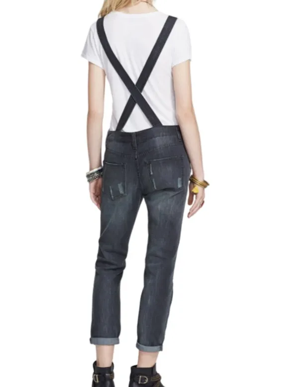 Free People Denim Overalls Size 27 – Vintage-Inspired Boyfriend Fit - Image 2