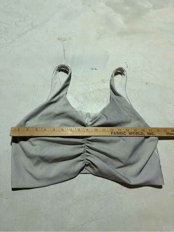 Aerie offline Ruched Front Striped cropped tank top built in bra XXL - Image 4