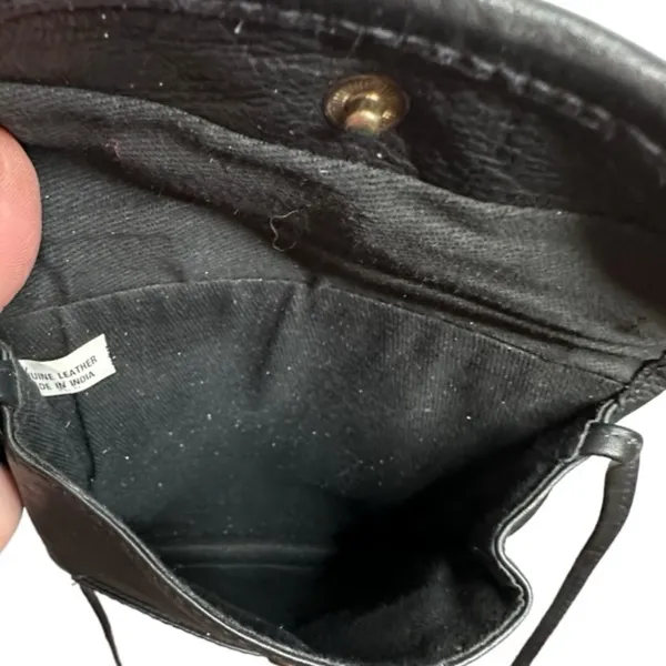 Black Leather Long Shoulder‎ Bag - Image 4