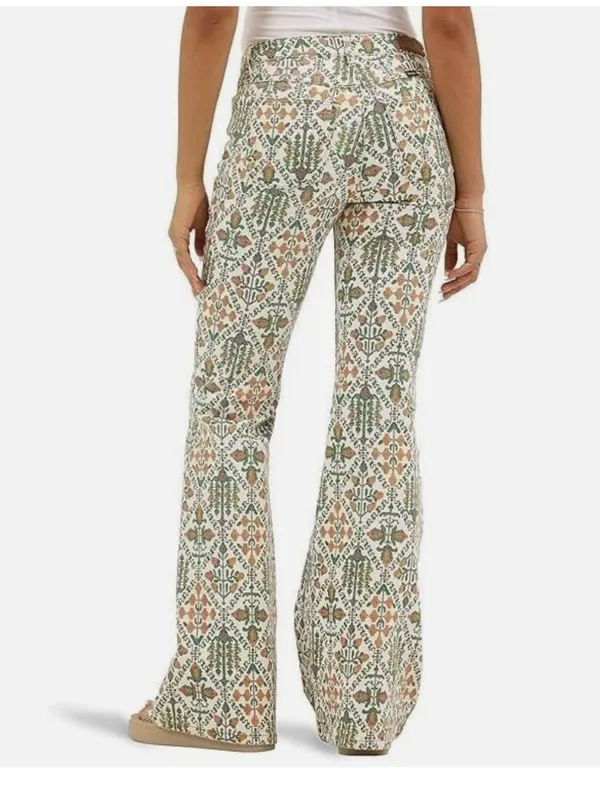 NWT Wrangler Fierce Flare High Rise JEANS Size 12 X 32 Green Vintage Garden Y2K - Image 3