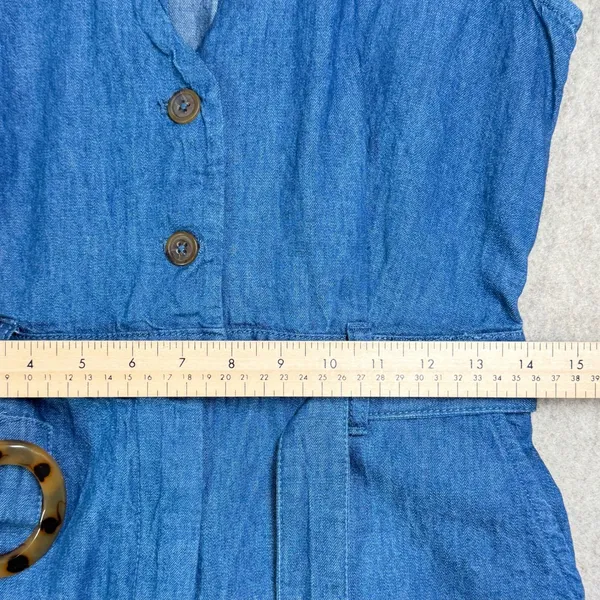 Pilcro and the Letterpress Anthropologie‎ Blue Denim Wide Leg Belted Jumpsuit 2 - Image 7