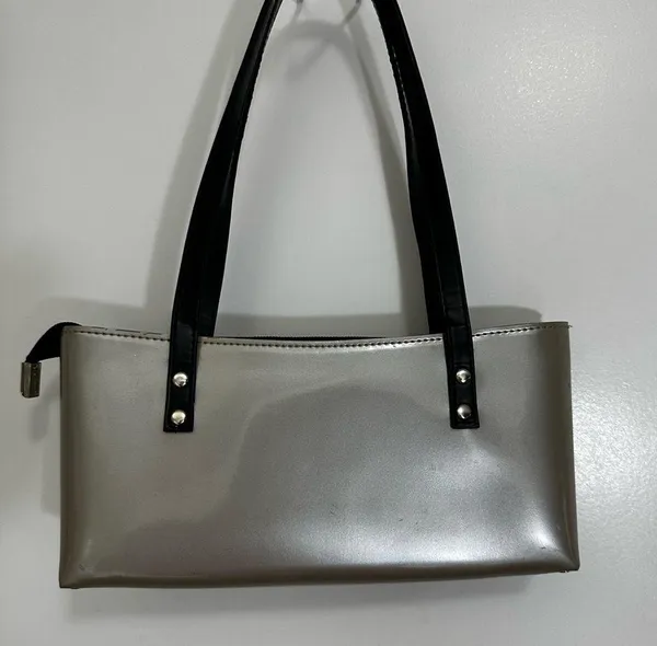 Beijo Shoulder Vintage Gray Bag with Black Double Straps - Image 7