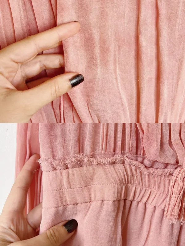 LoveShackFancy • Smocked Popover Dress in Faded Marsala pink chiffon georgette - Image 14