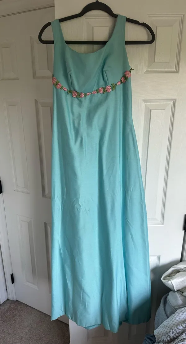 Vintage Prom Dress Blue Size XS - Image 2
