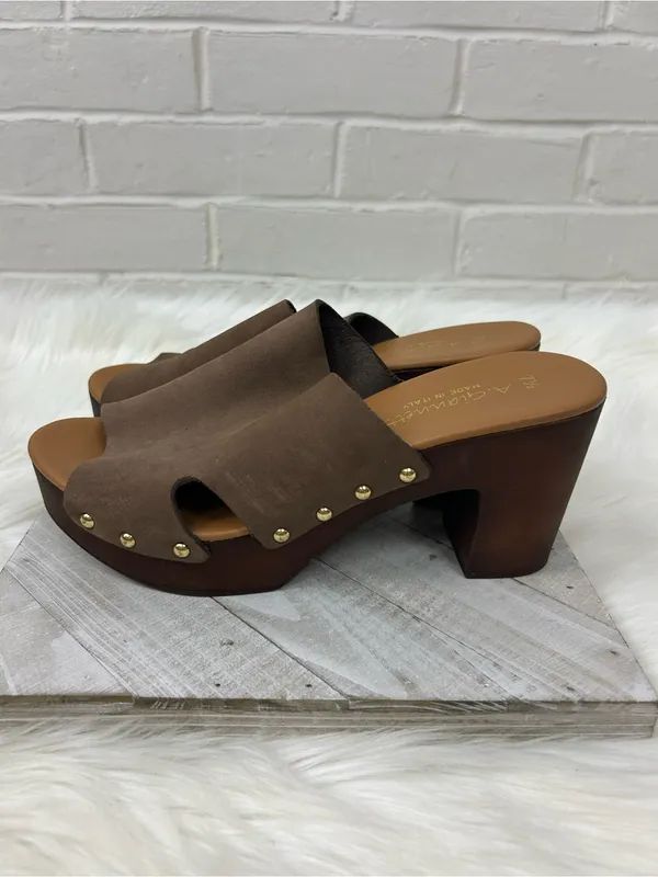 A.Giannetti Genuine Leather Heeled Mules Sandals Size 7.5 - Image 7