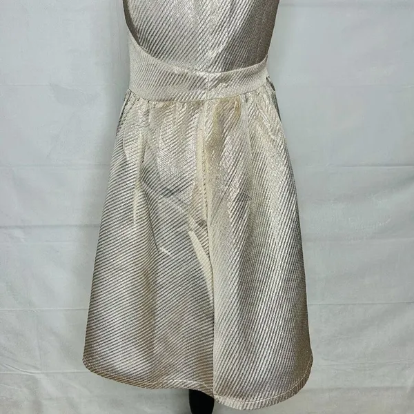 Lulu’s Star of the Evening Gold Metallic Skater Mini Dress Size M Adjustable - Image 7
