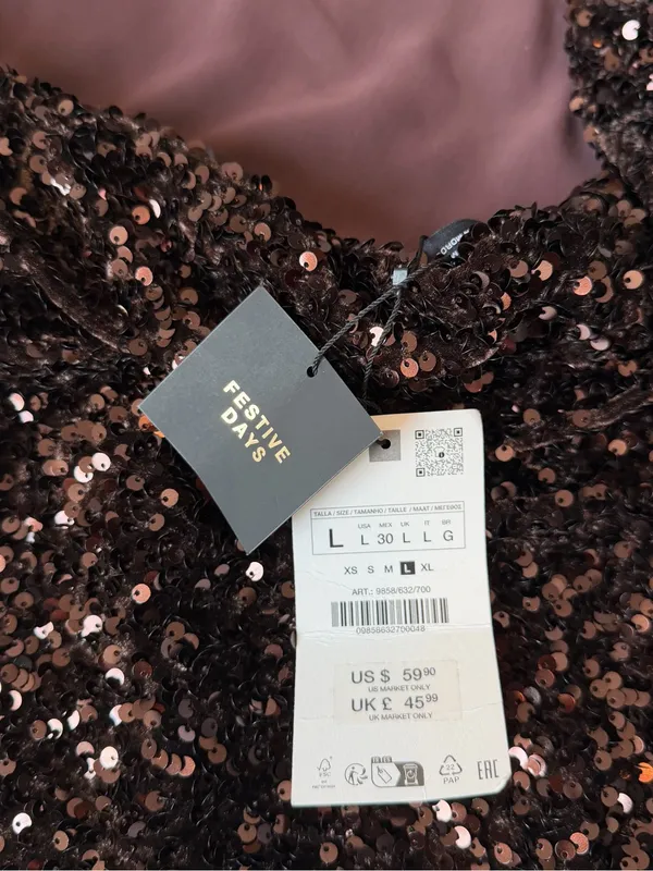 ZARA Sequin Halter Dress - Image 3