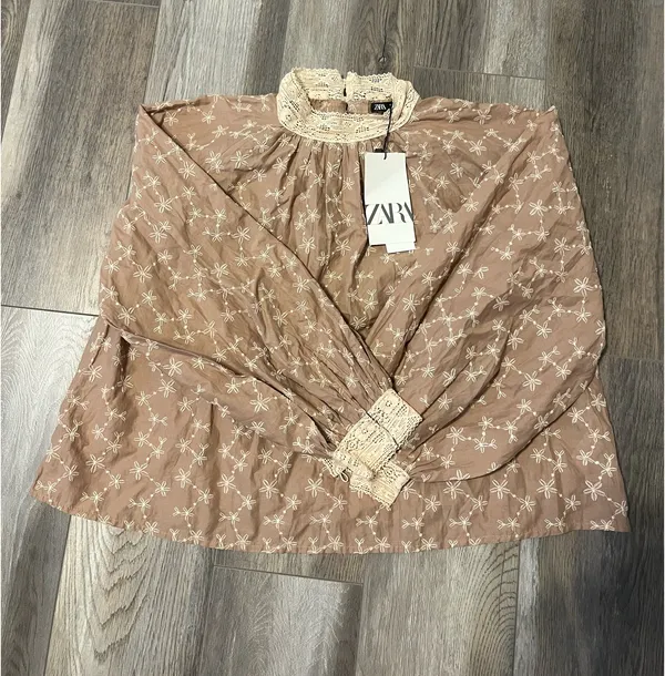 NWT Zara Embroidered Romantic Milkmaid Blouse - Image 2