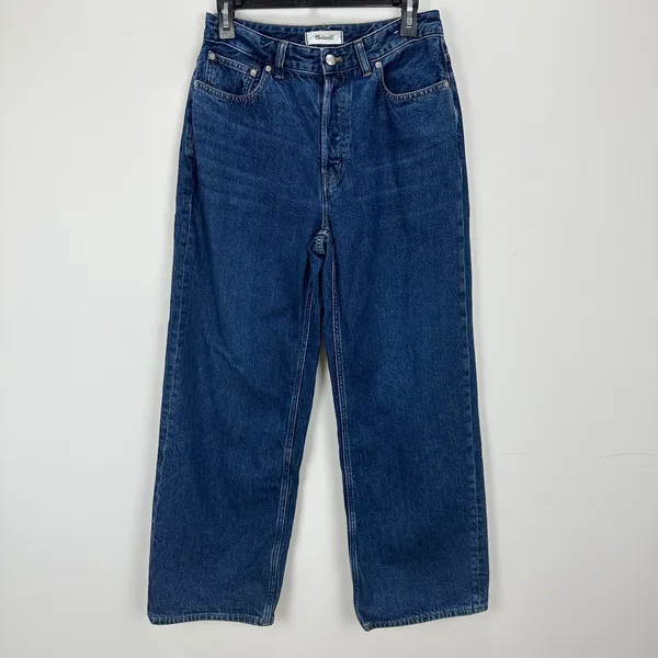 NEW Madewell Curvy Low-Slung Baggy Jeans in McKinney Wash Blue Rigid US 27 - Image 7