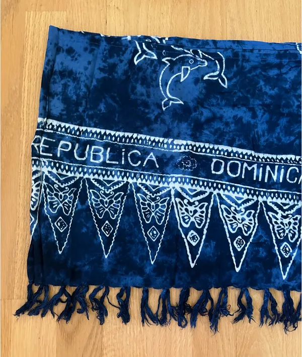 Blue Dominican Republic Wrap Skirt Swimsuit Coverup - Image 4