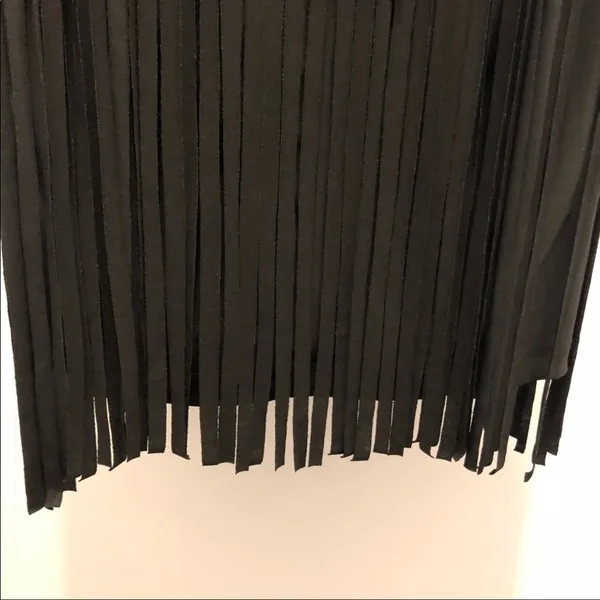 New Peep Toe fringe flapper 1920’s style dress black M - Image 13