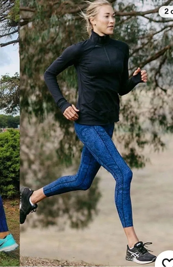 Lululemon Like Nothing 7/8 Tight in Antique Paisley Sapphire Leggings Sz 6 - Image 3
