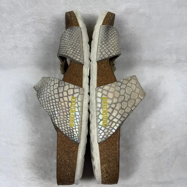Birkenstock Arizona Shiny Snake Cream Iridescent Sandals Womens 39N EU 8-8.5 US - Image 7