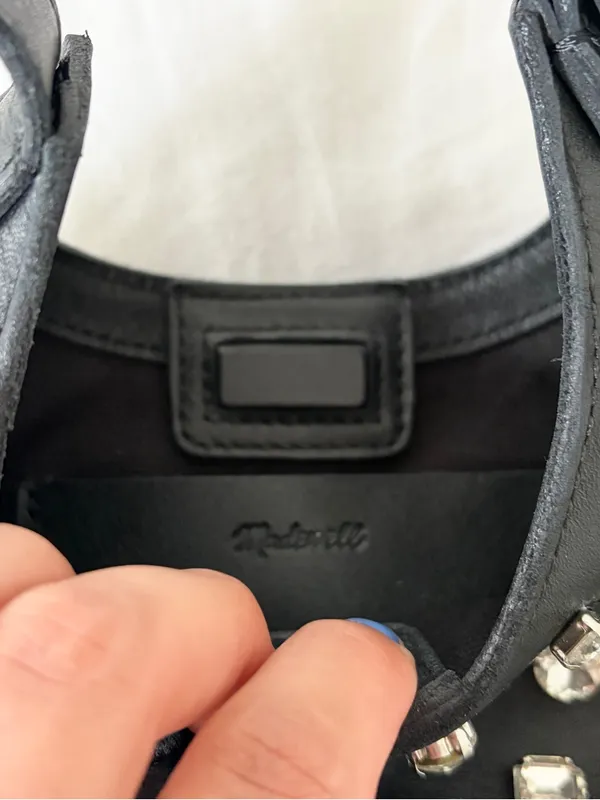 Madewell Black Mini Shoulder Bag with Crystal Studs - Image 6