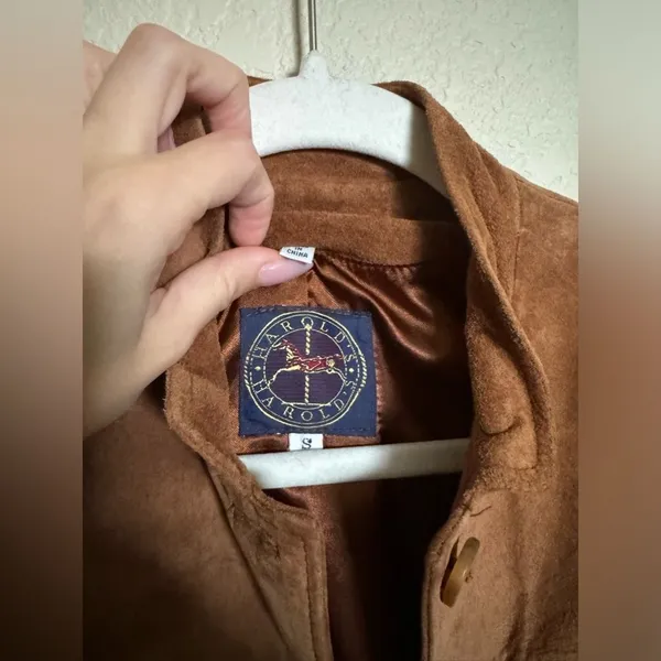 American Vintage Vintage Harolds Suede Leather Vest Size Small‎ in Caramel Brown - Image 4