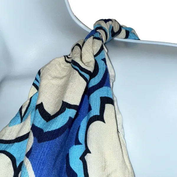 🆕 MEET ME IN SANTORI Azure Bloom Floral One Shoulder Cutout‎ Mini Dress Small - Image 3
