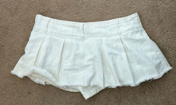 Ediked White Denim Skirt Size L - Image 5