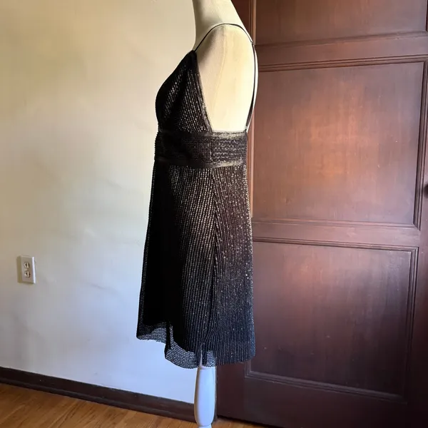 Saylor x Free People | Frankie Black Matte Sequin Cocktail Mini Dress | Small - Image 4