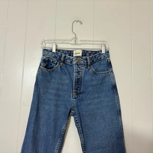 Sézane High Rise Straight Leg Jeans 27 Vintage Blue 100% Cotton Denim - Image 5