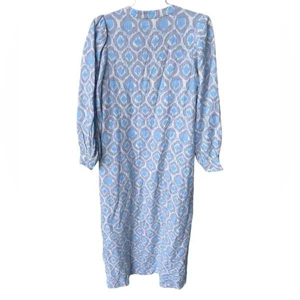HYACINTH HOUSE Blue Ikat Zipper Zadie Maxi Dress XS - Image 4