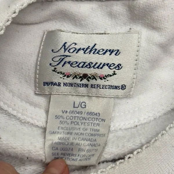 Vintage Northern Reflections Treasures Floral Christmas Wreath Crewneck Large - Image 3
