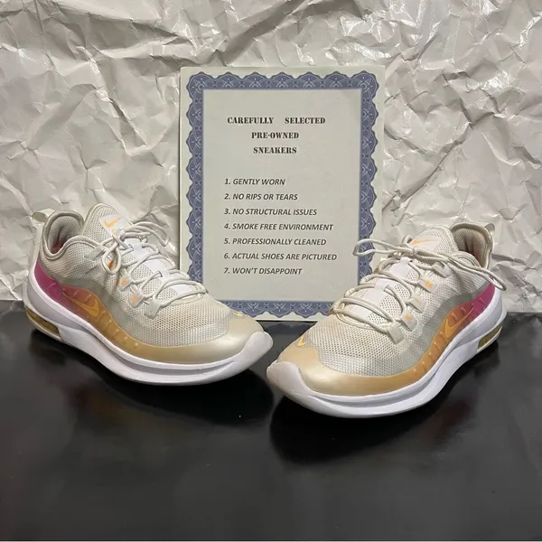 Nike Air Max Axis White / Pink Women's Running Shoes Size 8.5M - Image 2