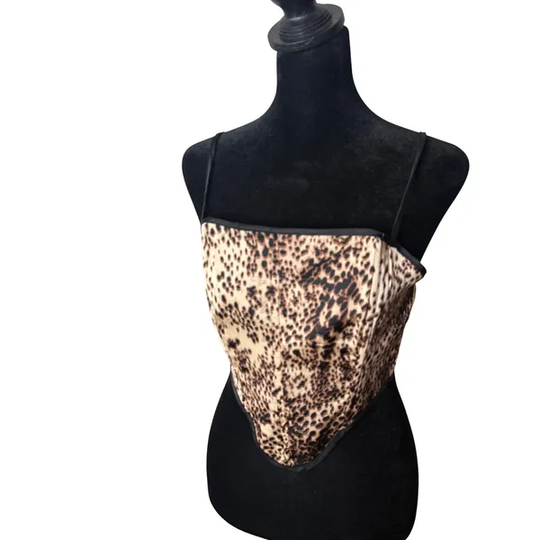 PLT Leopard Animal Print‎ Corset Top Brown Size 4 y2k Statement Maximalist NEW - Image 9