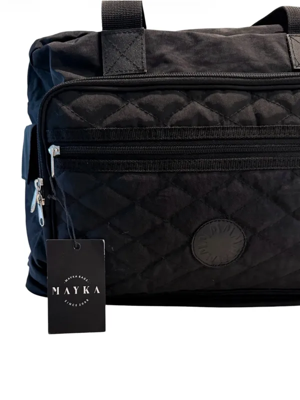 NWT Mayka Black Quilted Travel Duffel Bag - Image 2