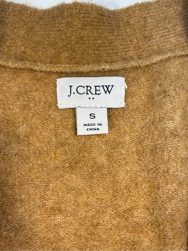 J. Crew Wool Blend Open-Front Mustard-Blend Long Cardigan - Image 5