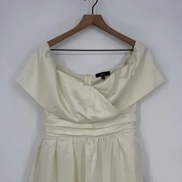 Lulus Always Celebrating Ivory Satin Off-The-Shoulder Mini Dress Size‎ M - Image 5