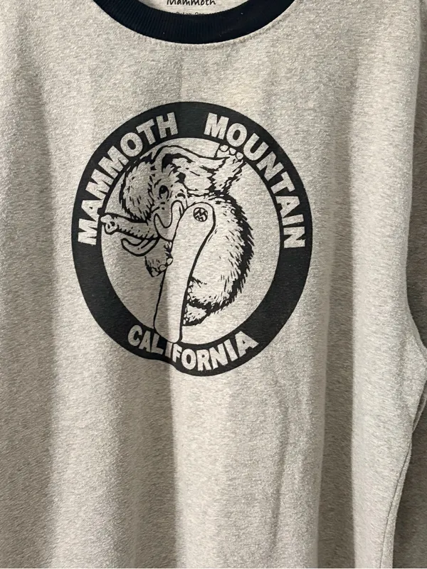 Mammoth Mountain California Grey Crew Sweatshirt with Black Trim - Image 2