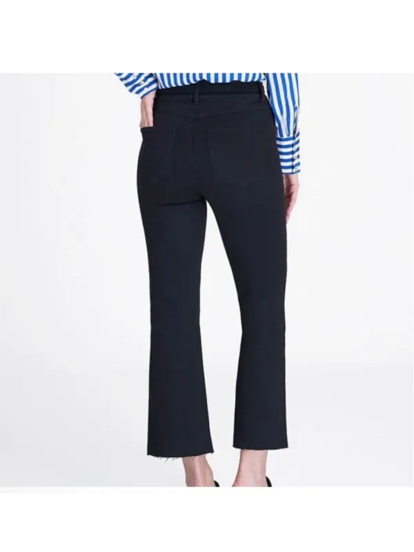 Spanx Cropped Flare Jeans Black- Size Large - Image 3